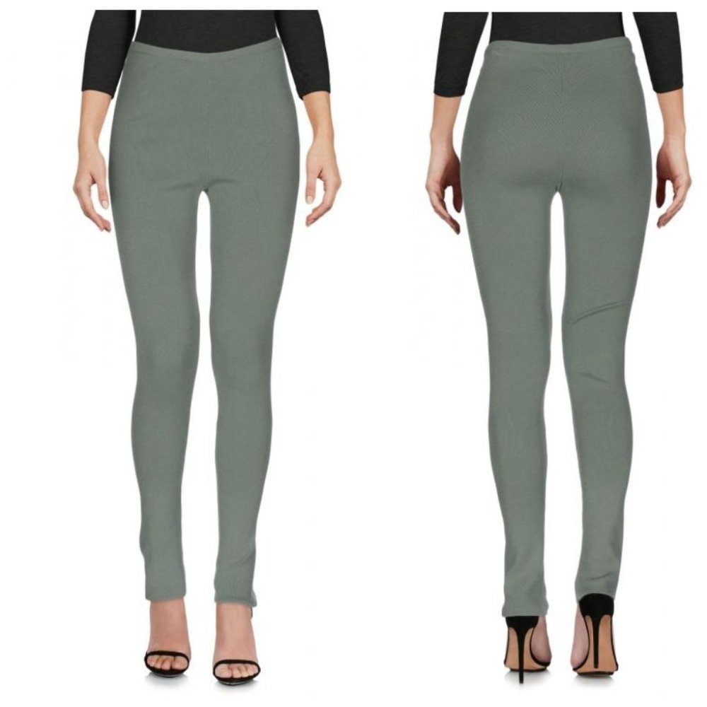 NWT M Missoni Olive Green Ribbed Leggings IT 48 Fits Like US M L Runs Small